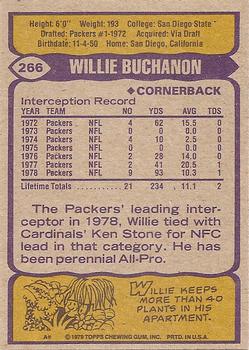 1979 Topps #266 Willie Buchanon Back