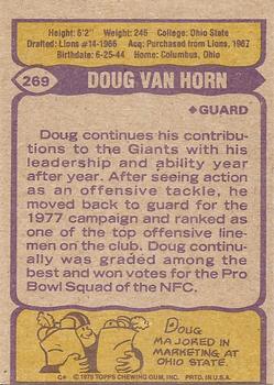 1979 Topps #269 Doug Van Horn Back