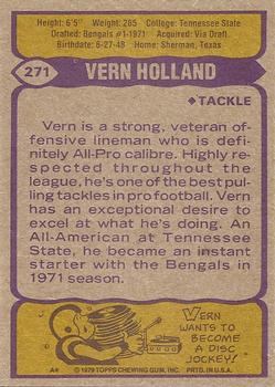 1979 Topps #271 Vern Holland Back