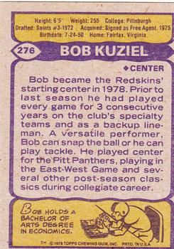 1979 Topps #276 Bob Kuziel Back