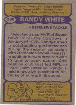1979 Topps #290 Randy White Back