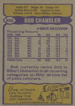 1979 Topps #292 Bob Chandler Back
