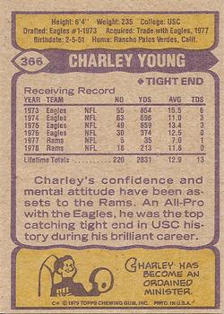 1979 Topps #366 Charle Young Back