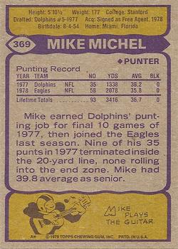 1979 Topps #369 Mike Michel Back
