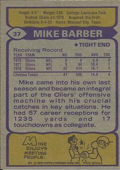 1979 Topps #37 Mike Barber Back
