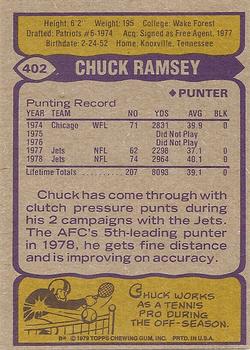 1979 Topps #402 Chuck Ramsey Back