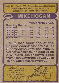 1979 Topps #403 Mike Hogan Back