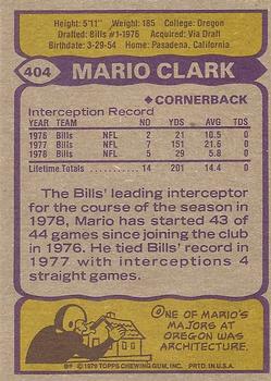 1979 Topps #404 Mario Clark Back