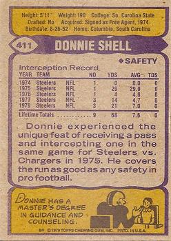1979 Topps #411 Donnie Shell Back