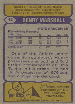 1979 Topps #42 Henry Marshall Back