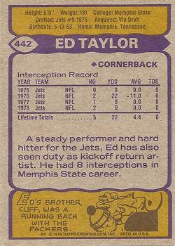 1979 Topps #442 Ed Taylor Back
