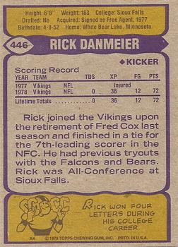 1979 Topps #446 Rick Danmeier Back