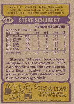 1979 Topps #457 Steve Schubert Back