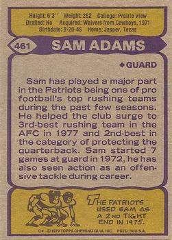 1979 Topps #461 Sam Adams Back
