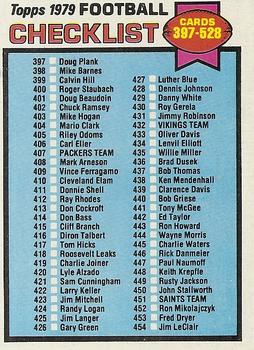 1979 Topps #486 Checklist: 397-528 Front