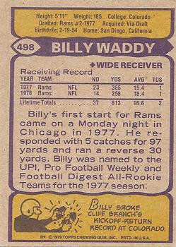 1979 Topps #498 Billy Waddy Back