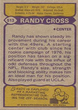 1979 Topps #513 Randy Cross Back