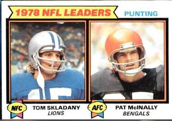 1979 Topps #6 1978 NFL Leaders: Punting (Tom Skladany / Pat McInally) Front