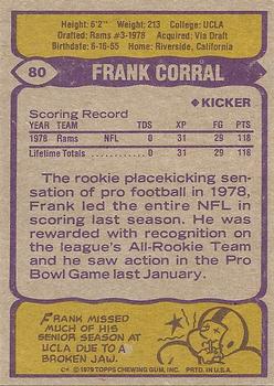 1979 Topps #80 Frank Corral Back