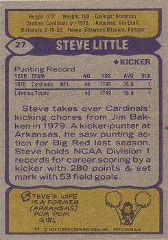 1979 Topps #27 Steve Little Back