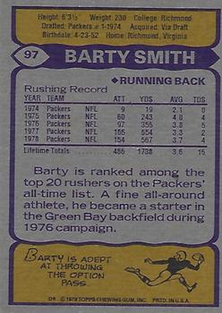 1979 Topps #97 Barty Smith Back