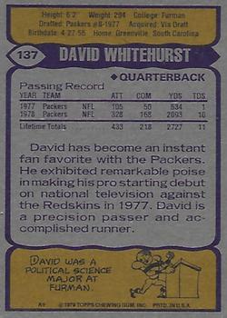 1979 Topps #137 David Whitehurst Back