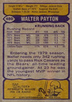 1979 Topps #480 Walter Payton Back