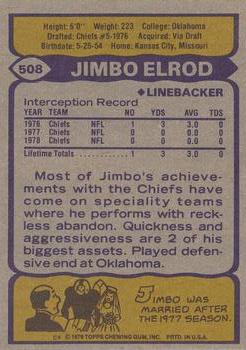 1979 Topps #508 Jimbo Elrod Back
