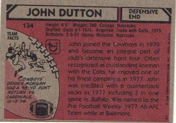 1980 Topps #134 John Dutton Back