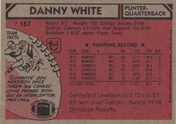 1980 Topps #157 Danny White Back