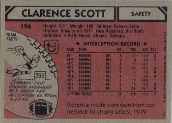 1980 Topps #196 Clarence Scott Back