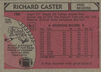 1980 Topps #198 Richard Caster Back