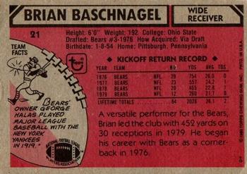 1980 Topps #21 Brian Baschnagel Back