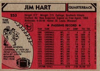 1980 Topps #253 Jim Hart Back