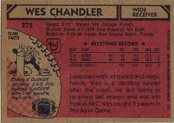 1980 Topps #275 Wes Chandler Back