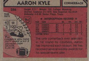 1980 Topps #286 Aaron Kyle Back