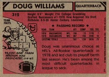 1980 Topps #312 Doug Williams Back