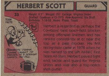 1980 Topps #33 Herbert Scott Back