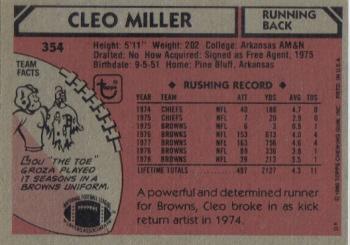 1980 Topps #354 Cleo Miller Back