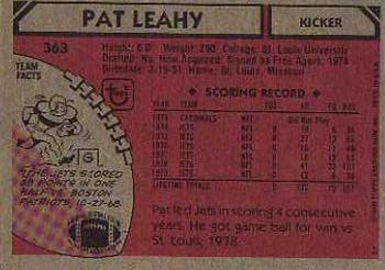 1980 Topps #363 Pat Leahy Back