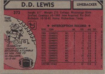1980 Topps #373 D.D. Lewis Back