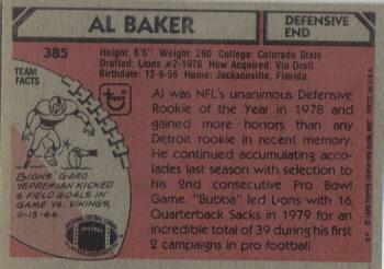 1980 Topps #385 Al Baker Back