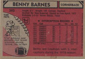 1980 Topps #393 Benny Barnes Back