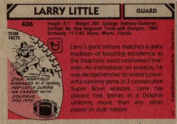 1980 Topps #406 Larry Little Back