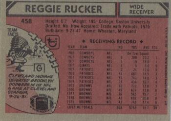 1980 Topps #458 Reggie Rucker Back