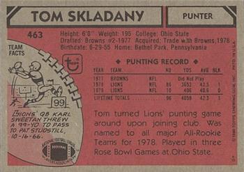 1980 Topps #463 Tom Skladany Back