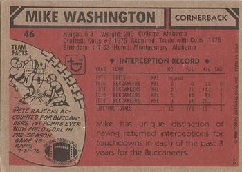 1980 Topps #46 Mike Washington Back