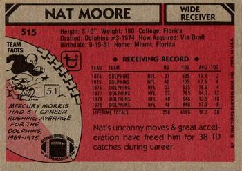 1980 Topps #515 Nat Moore Back