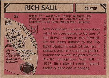 1980 Topps #25 Rich Saul Back