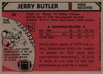 1980 Topps #36 Jerry Butler Back